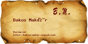 Bakos Makár névjegykártya